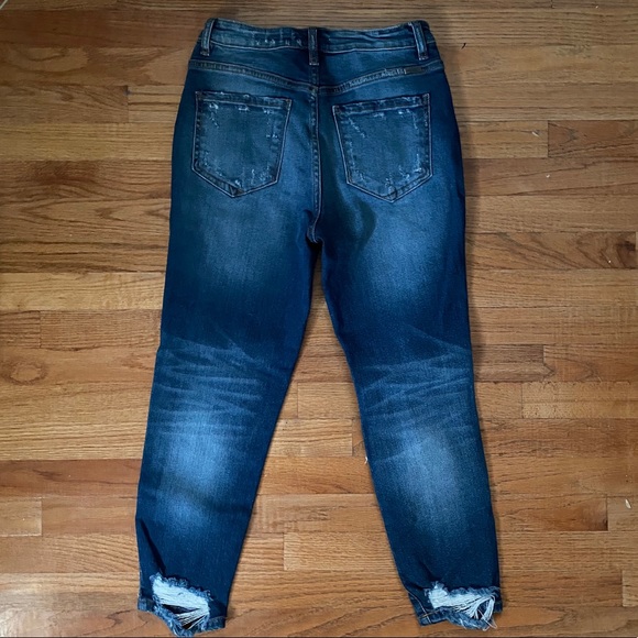 Blue Ripped Mom Jeans - Picture 2 of 3